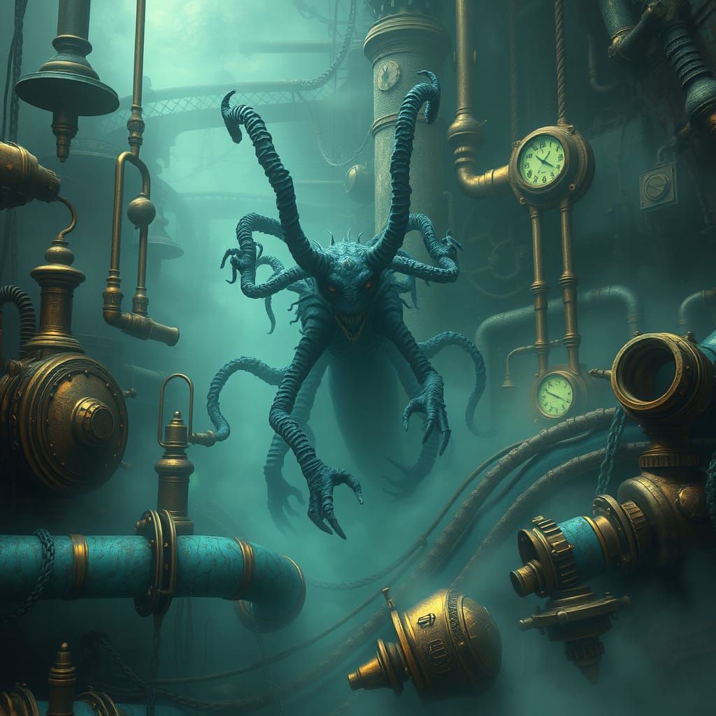 Steampunk Scylla Emerges from Wreckage