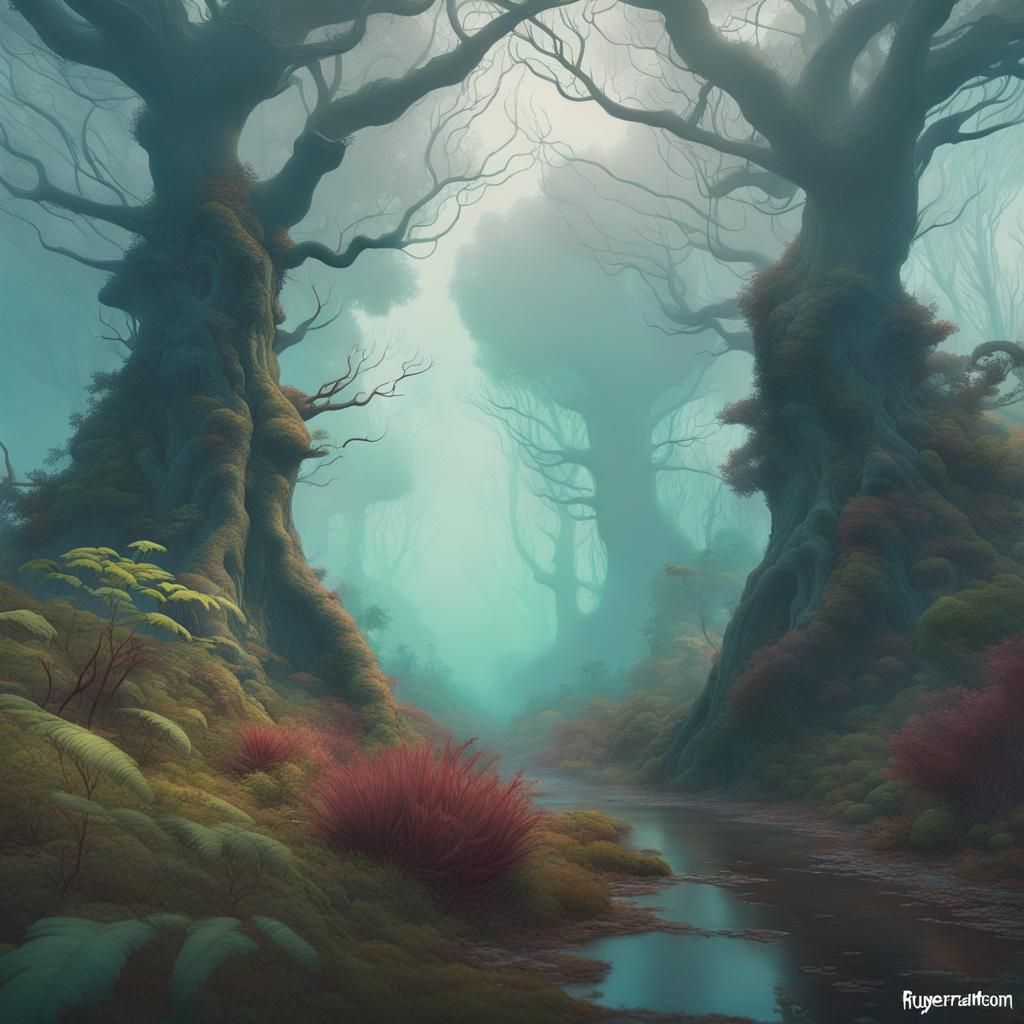 Surreal Forest in Roger Dean Style