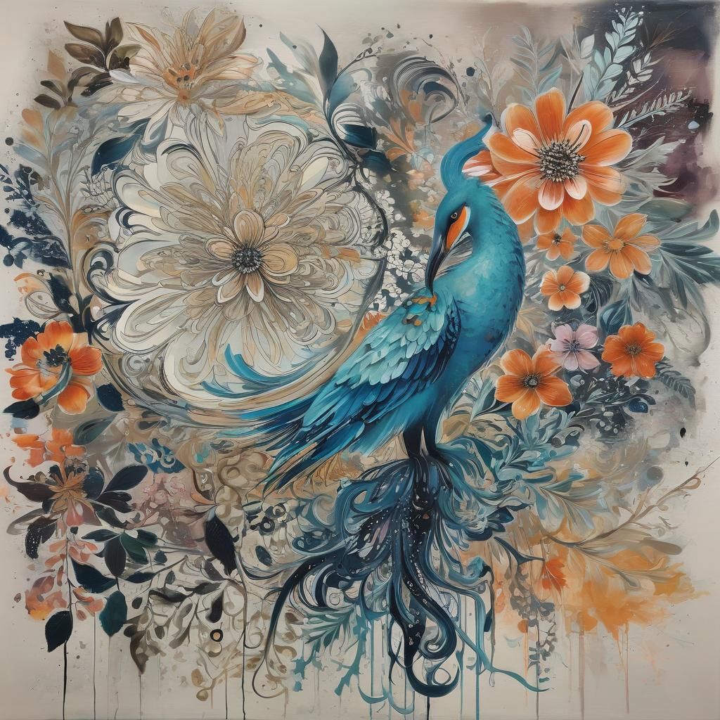 Painting by Farren: Blue Bird