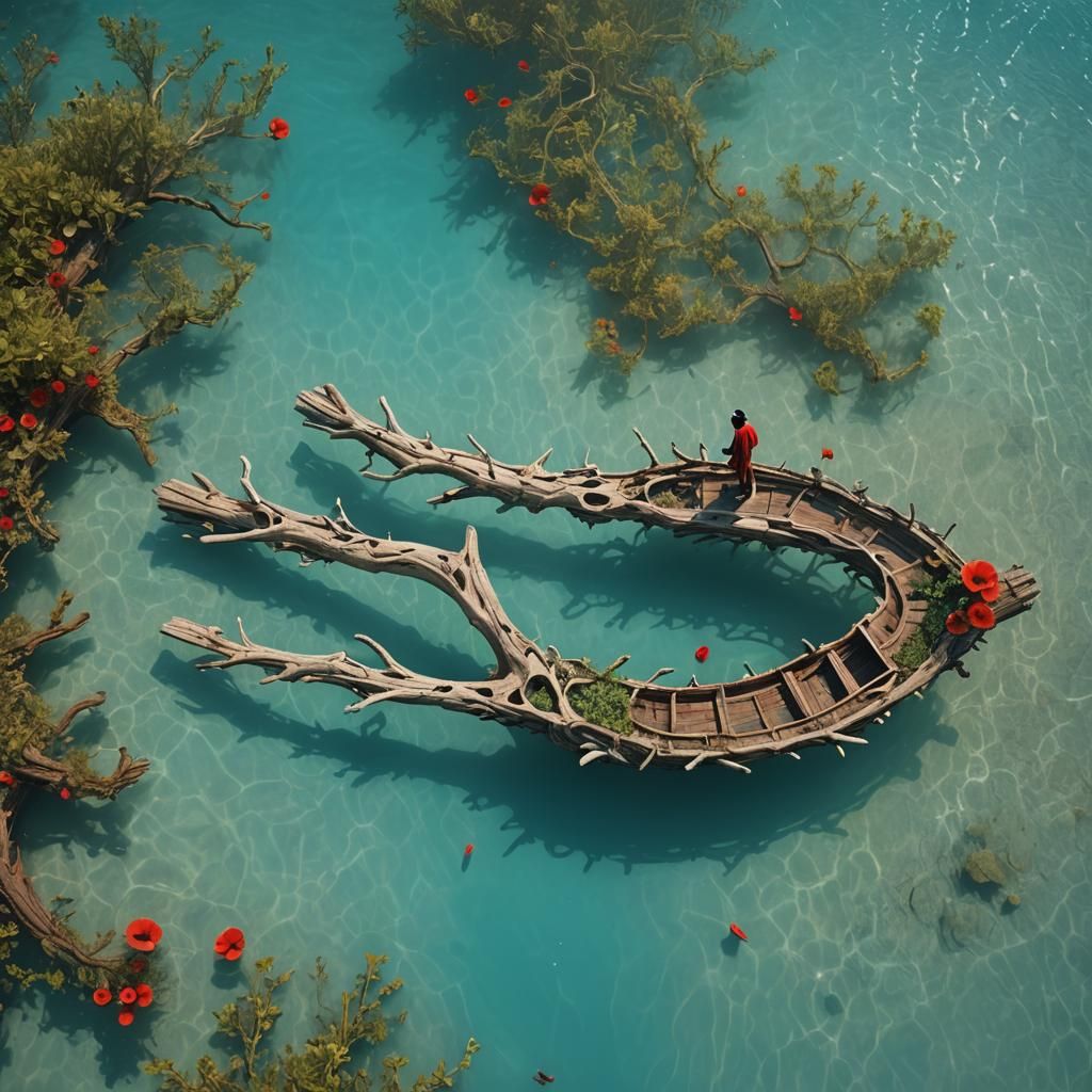 Surreal Driftwood Structure in Digital Matte Painting