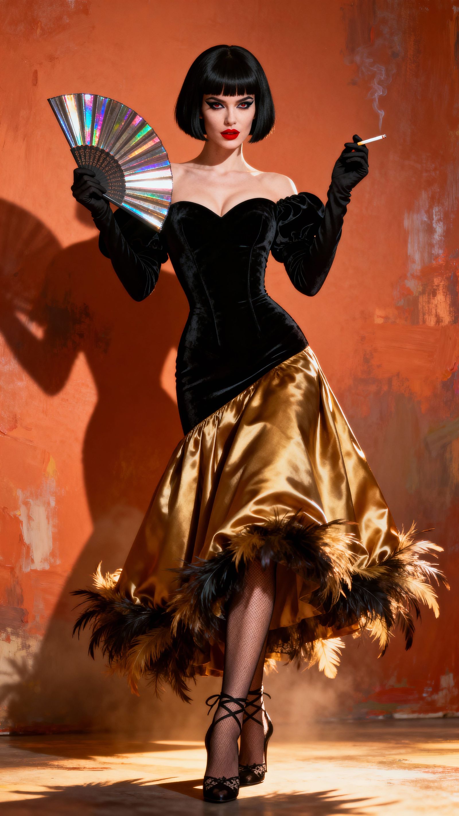 Nocturnal Glamour Fashion Masterpiece with Confident Woman