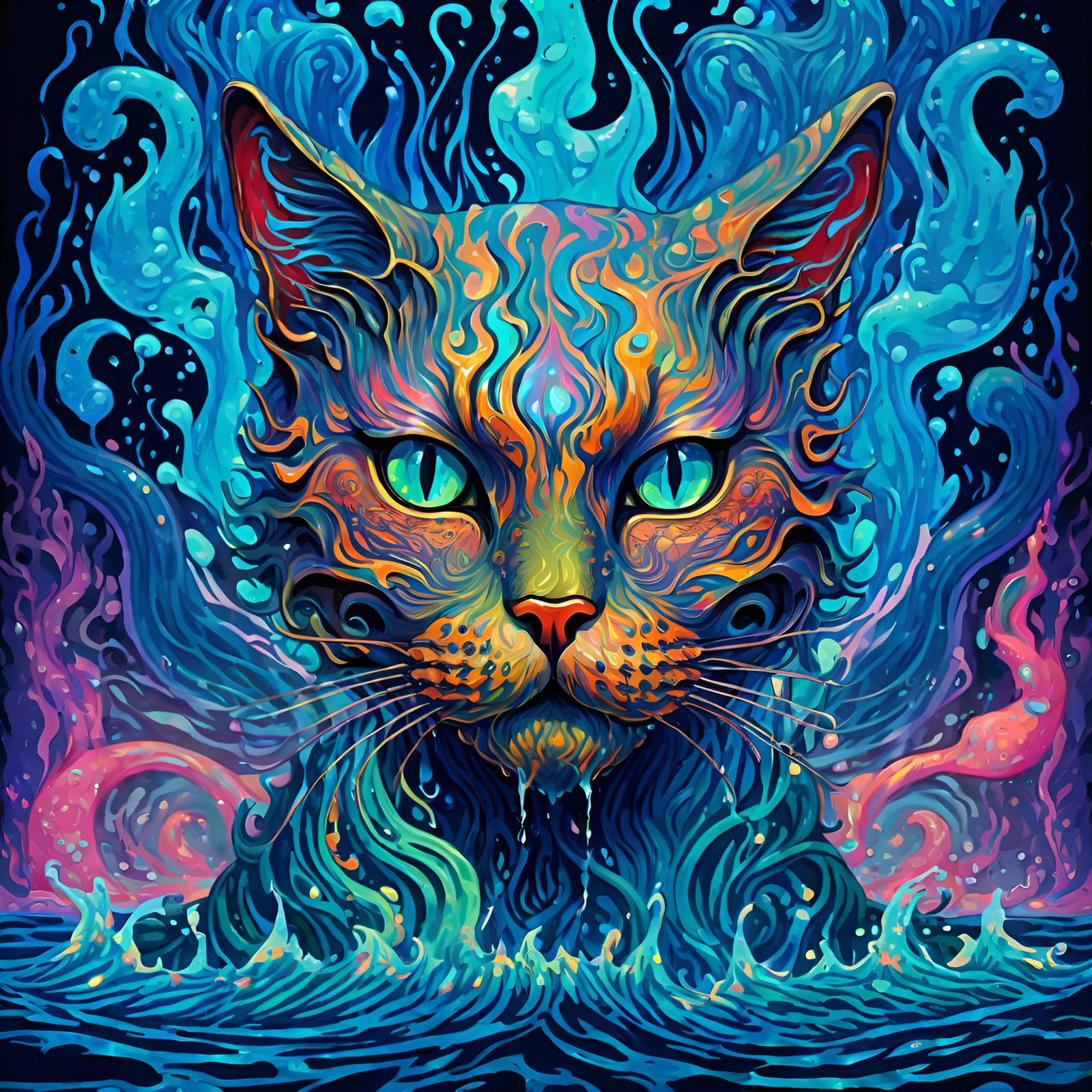 Water Elemental Cat (Juggernaut XL v5)