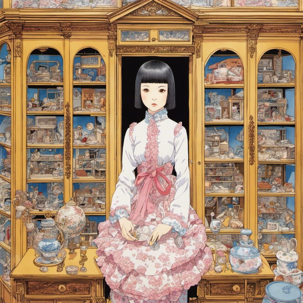 Disturbing Dollhouse Scene in Manga Style