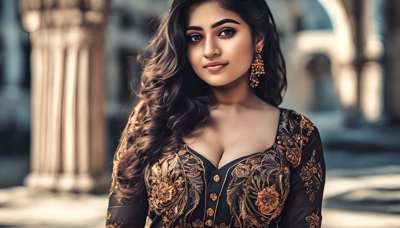 Hyperrealistic Portrait of a Curvy Indian Girl