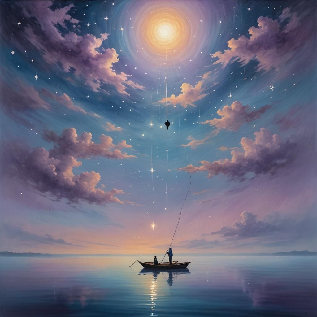 Surreal Lake in the Sky: Fishing for Stars