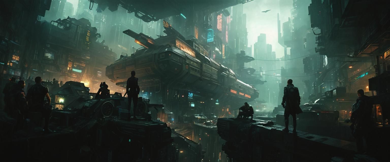 Cyberpunk Cityscape: Blade Runner Rebellion Painting