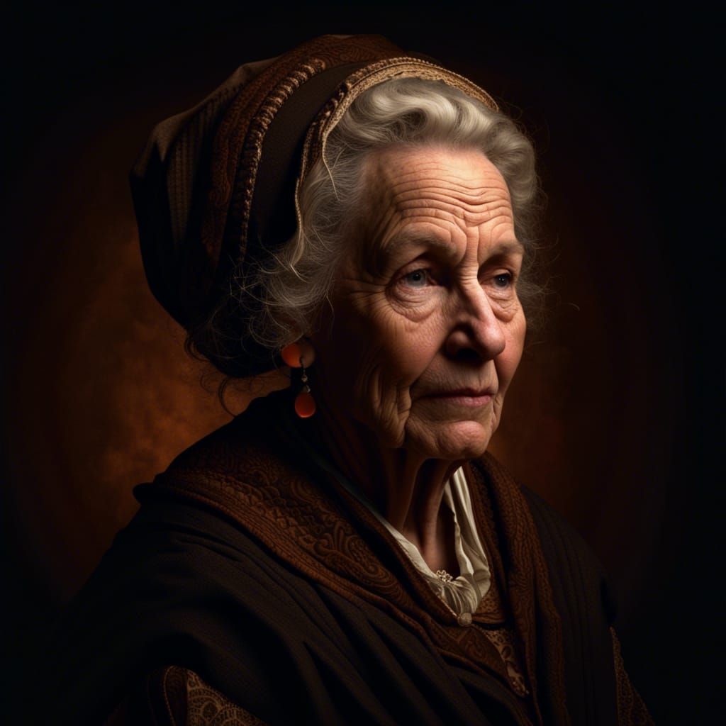 Classic Dutch Portrait of an Elderly Woman