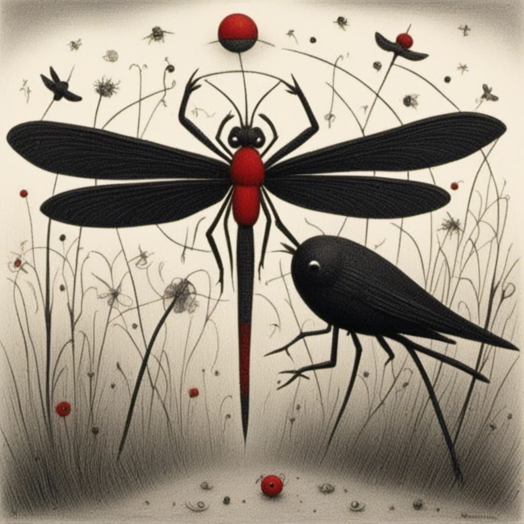 Medieval Dragonfly in Dark Fantasy Style