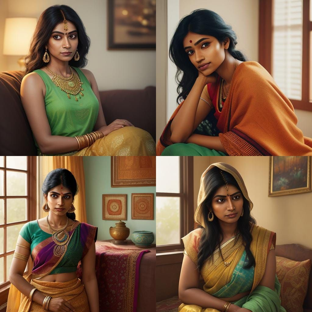 Bengali Woman in Tank Top Inside Her Home