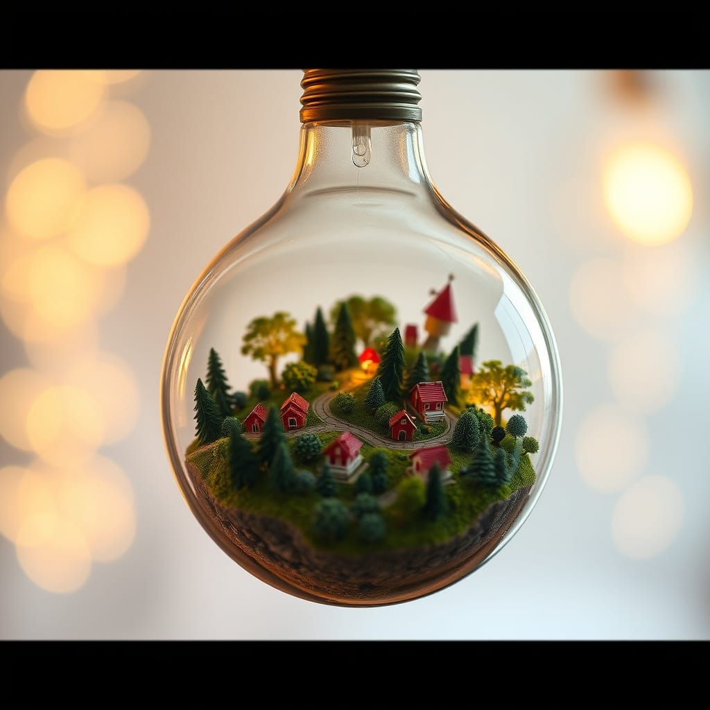 Enchanted Glass Globe Dangles with Whimsical Miniature Scene