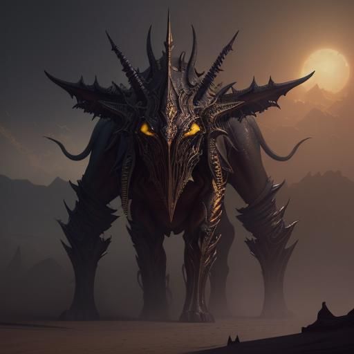 Epic Desert Demon in Dark Fantasy Style