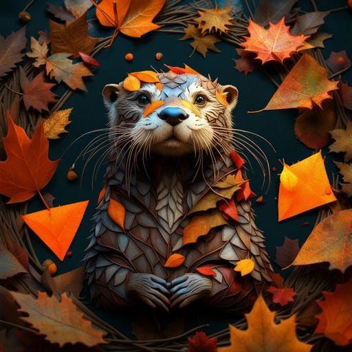 Autumnal Otter: A Dark Fantasy Masterpiece