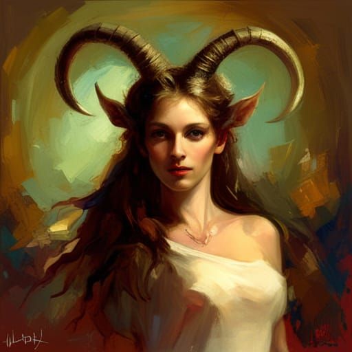 Capricorn Goddess in Detailed Digital Art