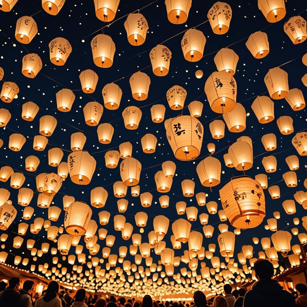 Ornate Paper Lanterns Light Up Festive Night