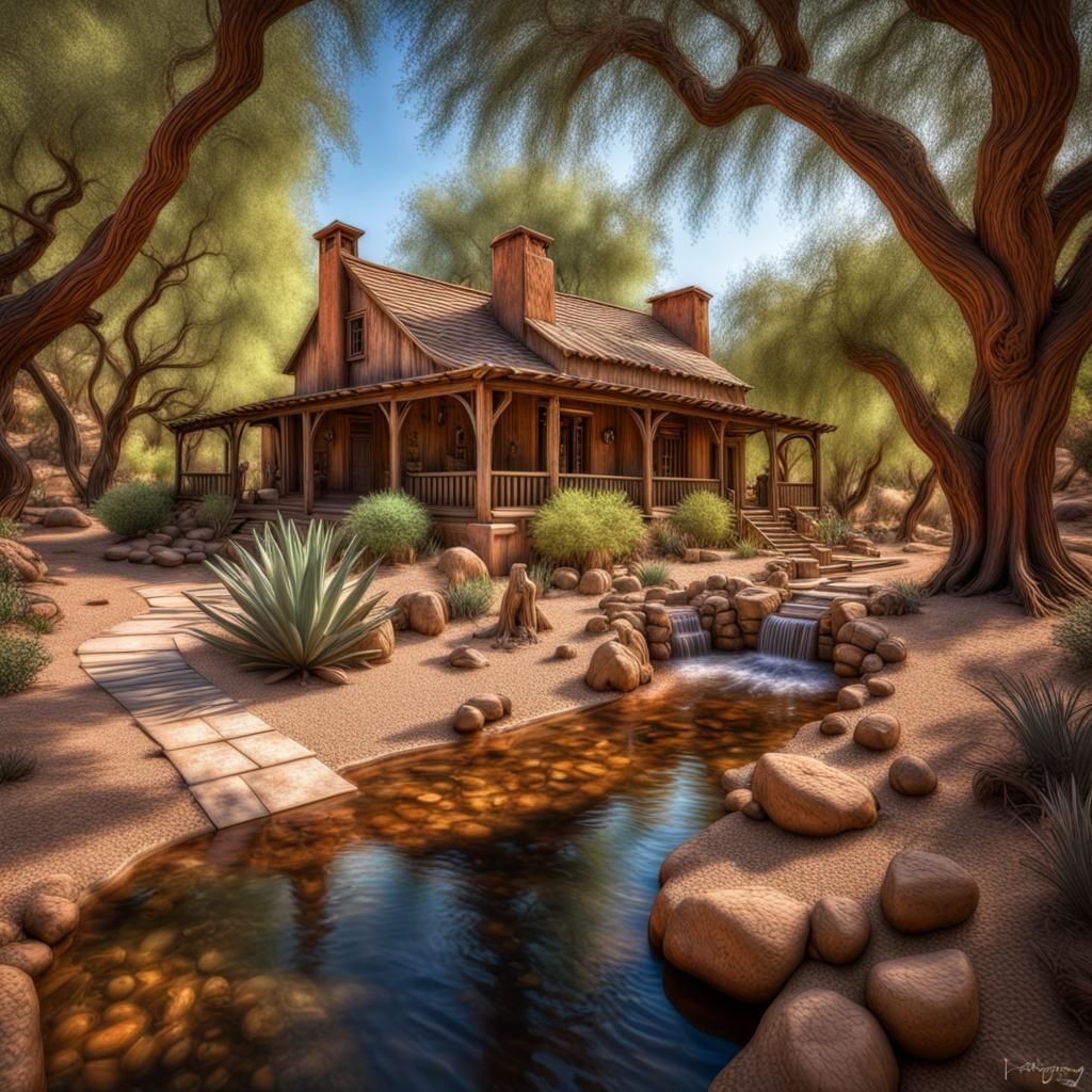 Desert Oasis Homestead with Garden and Livestock