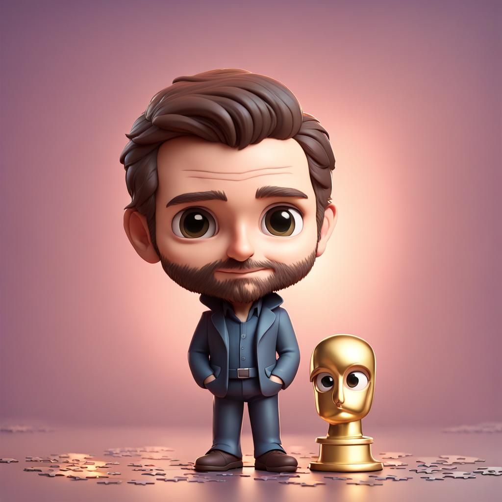 Anime Chibi Bradley Cooper Assembling Oscar Puzzle