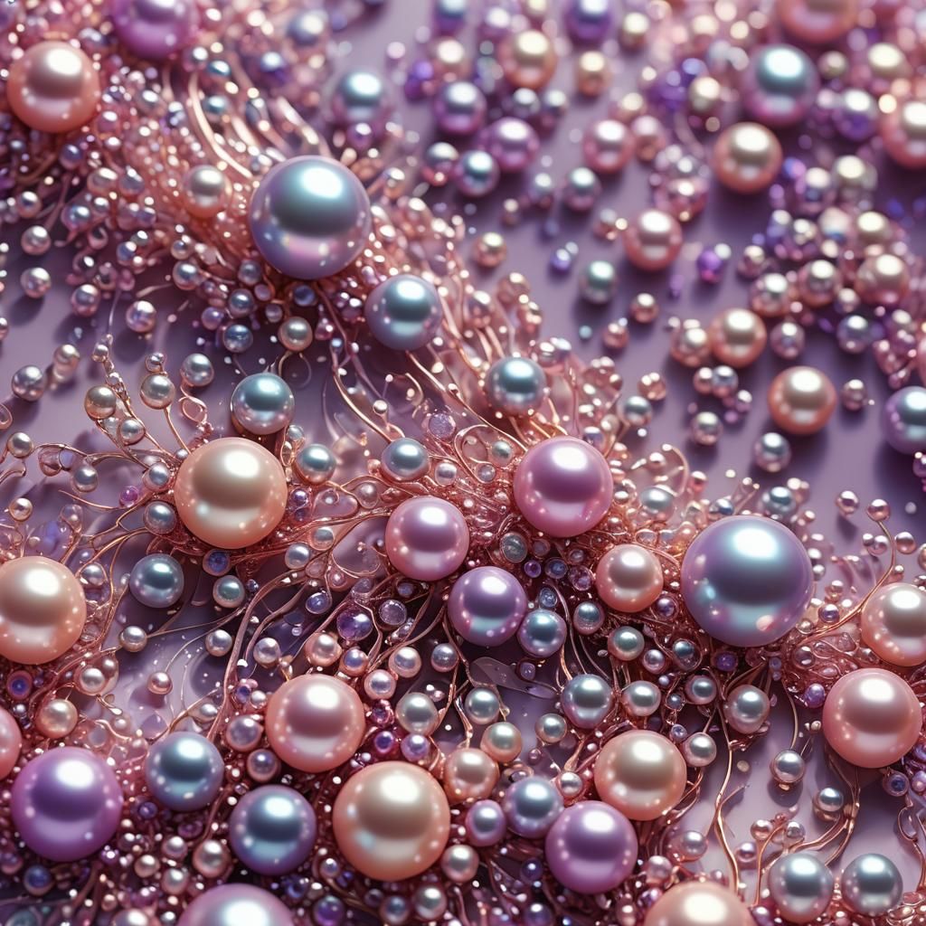 Pink Pearls and Purple Sparkles in Digital Art