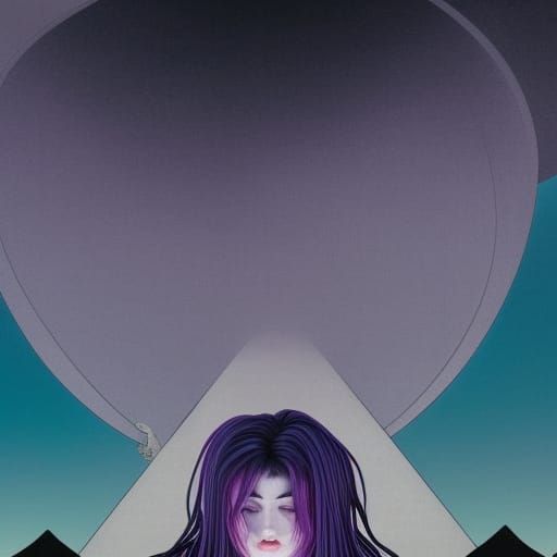 Gothic Girl Seeks Solace in Hyper-Realistic Ukiyo-E-Inspired...