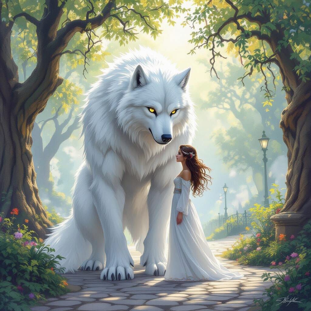 Werewolf and Servant in Misty City Park