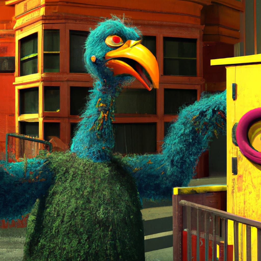 Big Bird Arrested: Gothic Art Nouveau Portrait