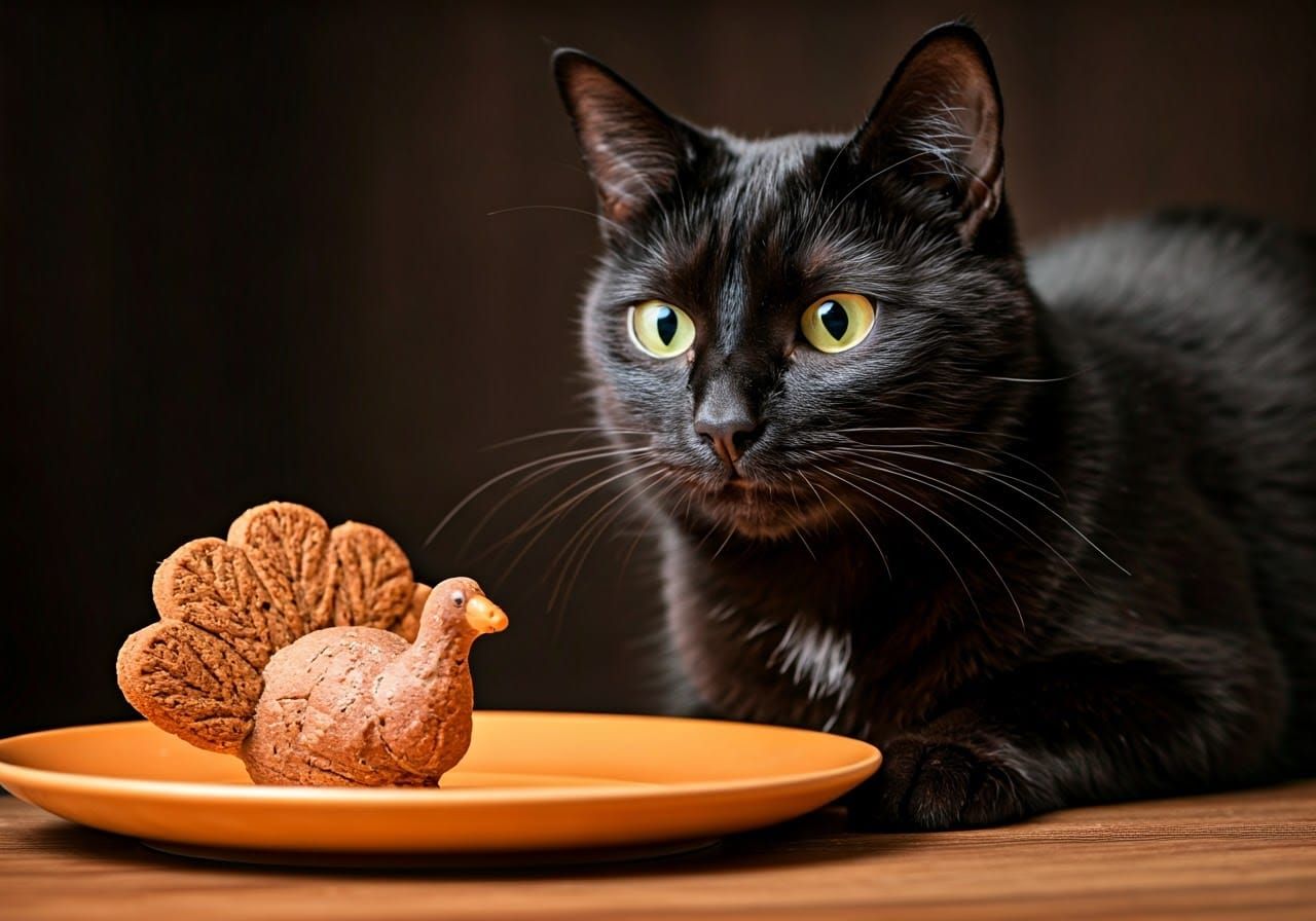 Angry Black Cat Rejects Tiny Turkey Treat