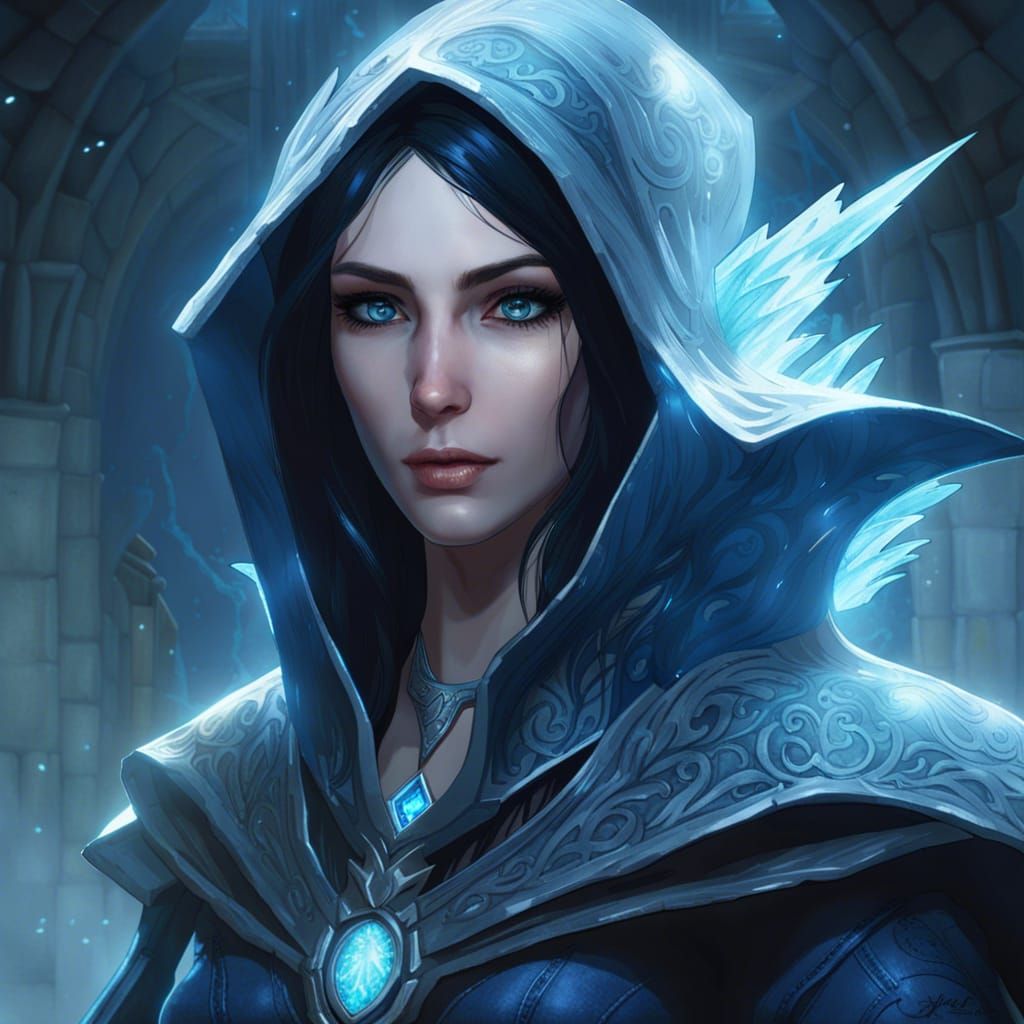 Ice Mage in Dark Fantasy Concept Art