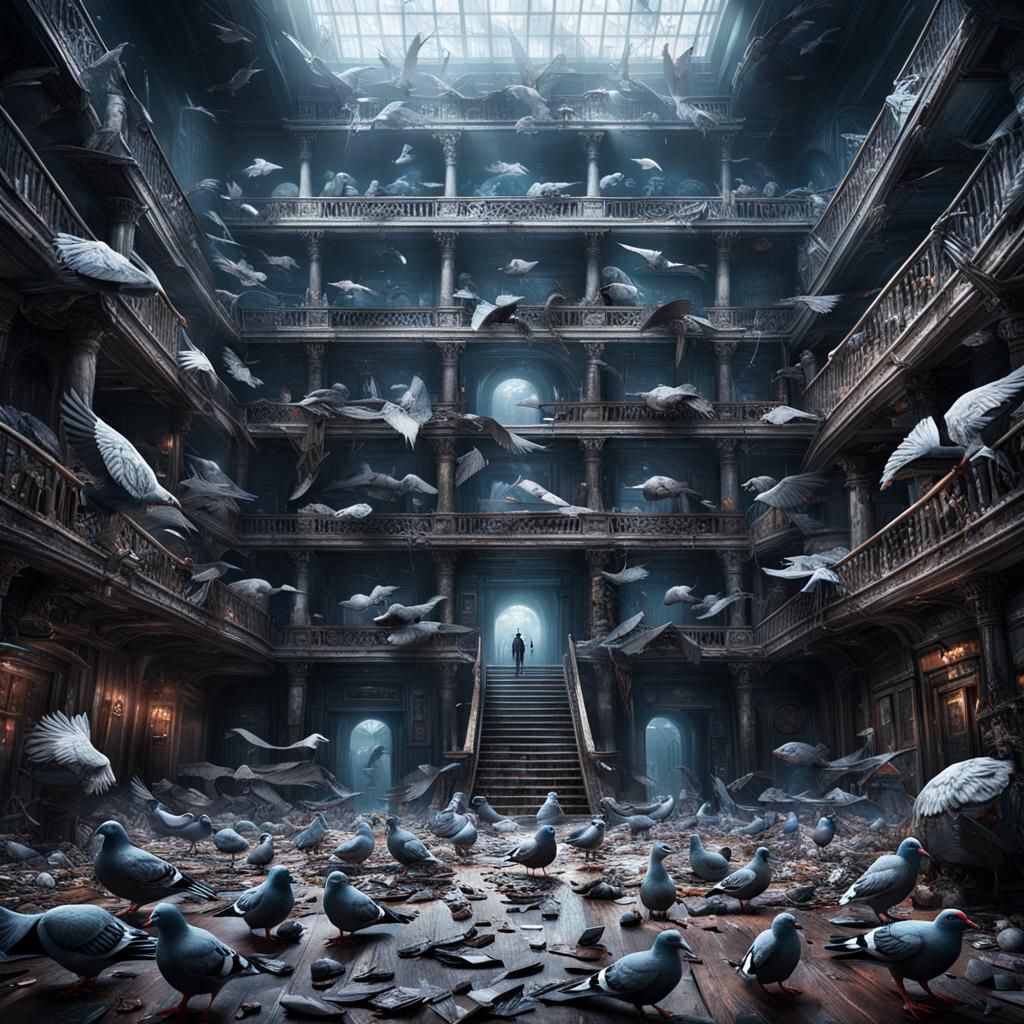 Apocalyptic Pigeonhole Room: Digital Matte Painting