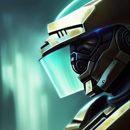 Master Chief Concept Art with Fire Reflection