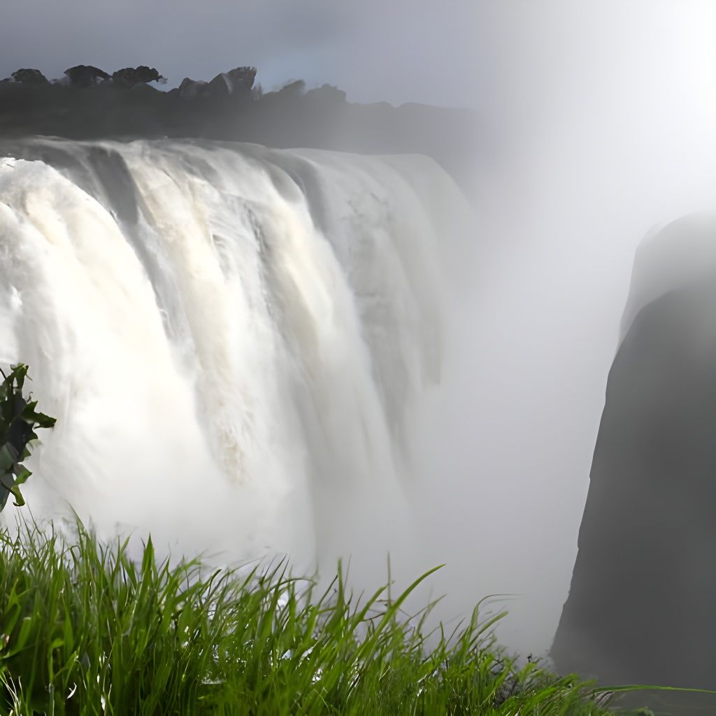 Majestic Panther at Sunrise Waterfall Landscape