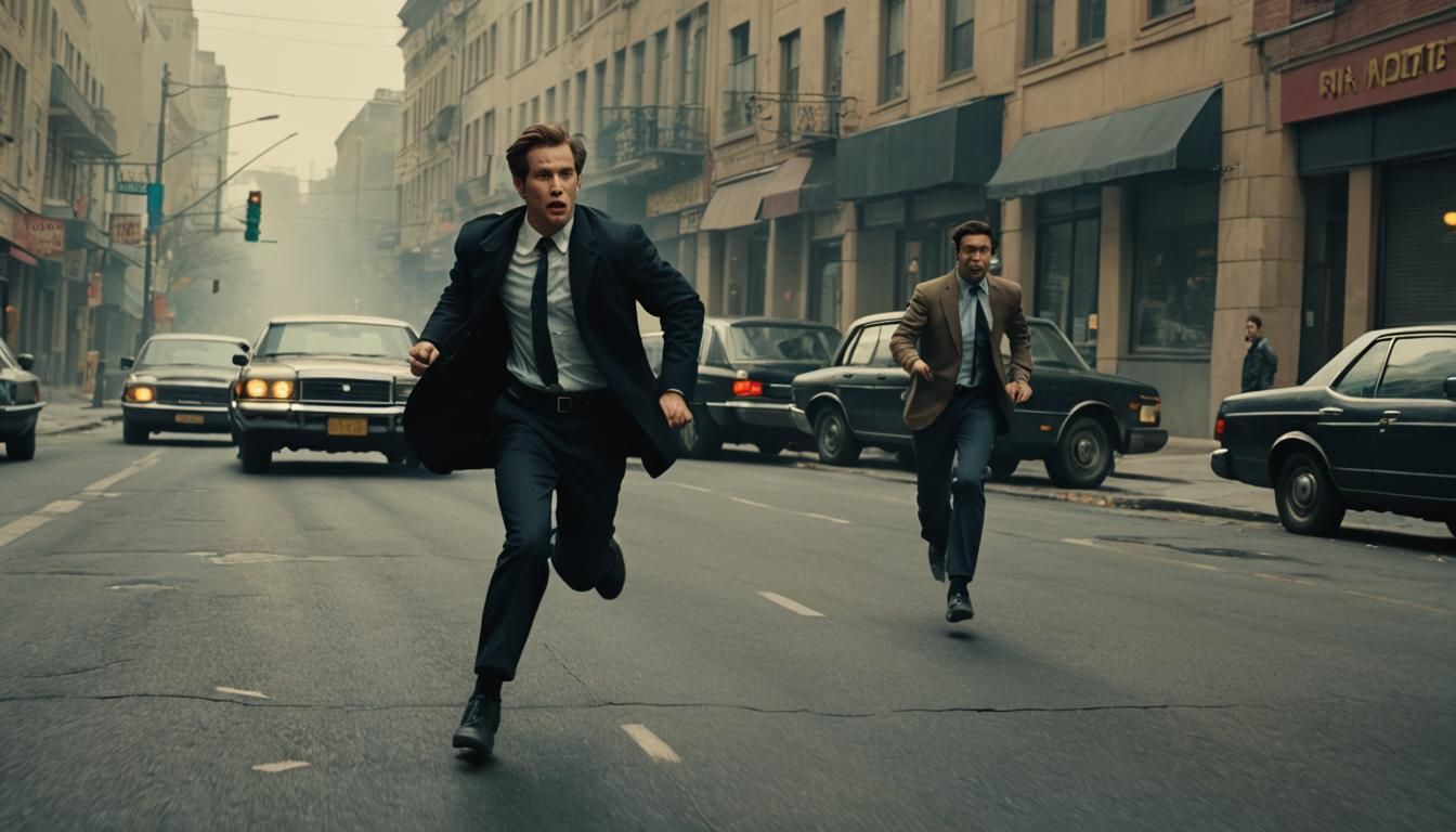 Cinematic Chase Scene: Crime Comedy in Action