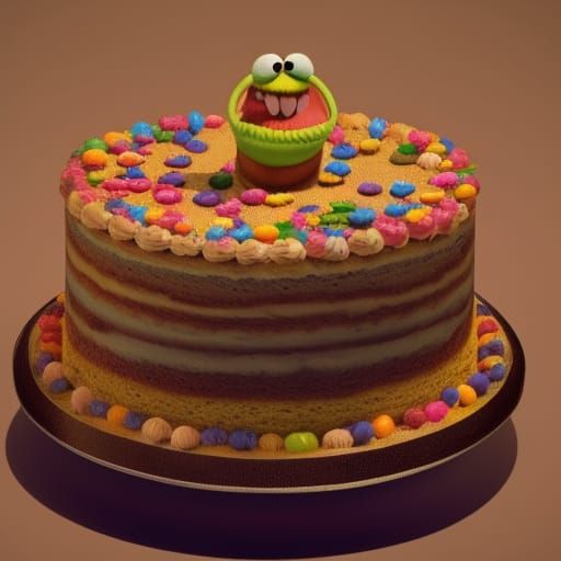 Muppet Cake: Delicious 3D Rendered Treat
