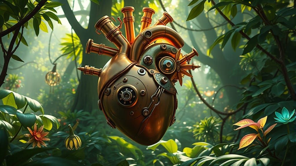 Biomechanical Heart in Alien Jungle