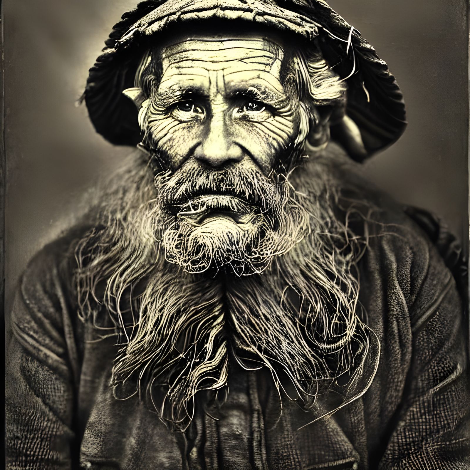 Old Fisherman Portrait in the Style of Gustave Dore