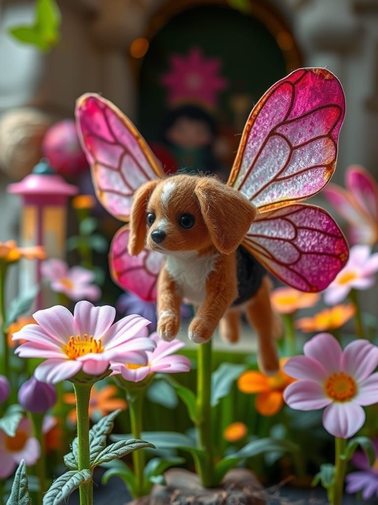 Steampunk Fairy-Beagle at Fantasy Dress-Up Party