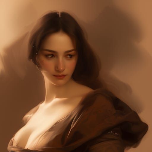 Italian Woman in Medieval Siena, Titian Style