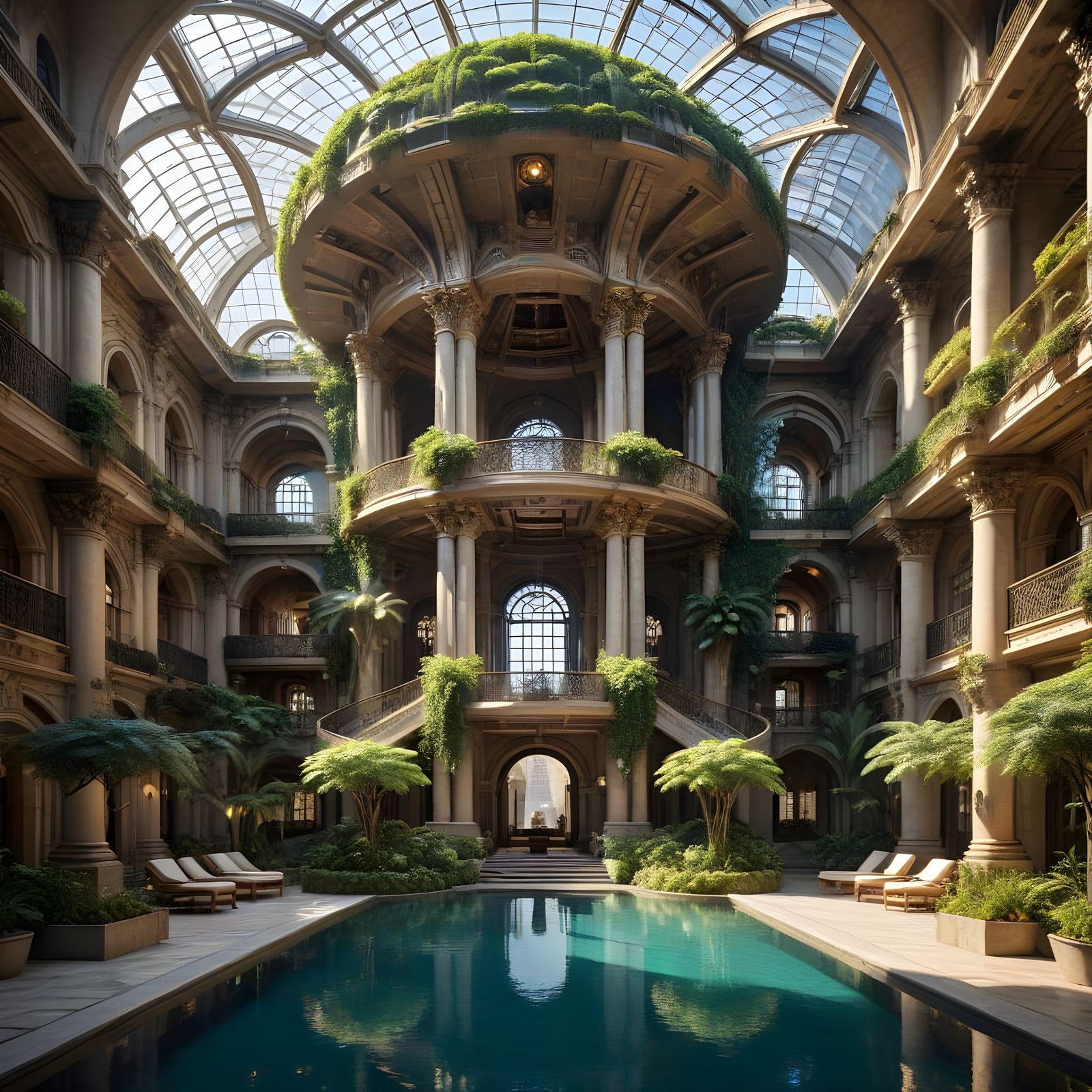 Ethereal Organic Cityscape in Opulent Style