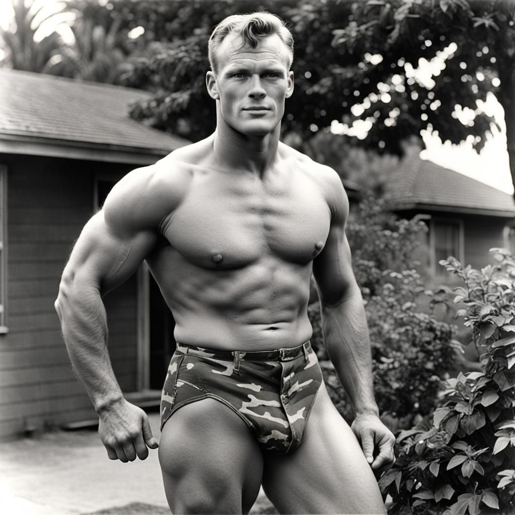 Classic 1950s Marine Beefcake Photograph