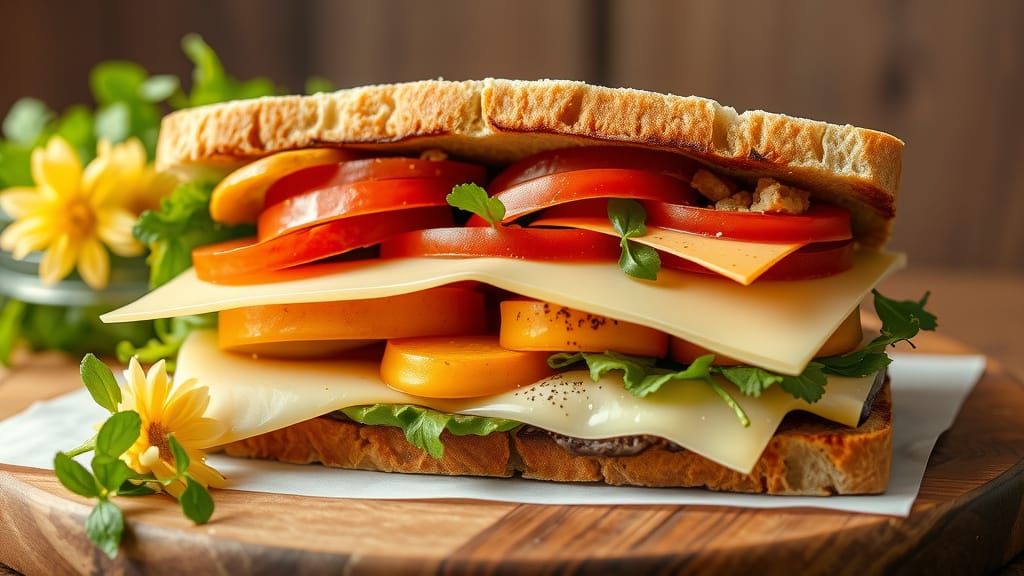A large sandwich packed only with just loads of different  C...