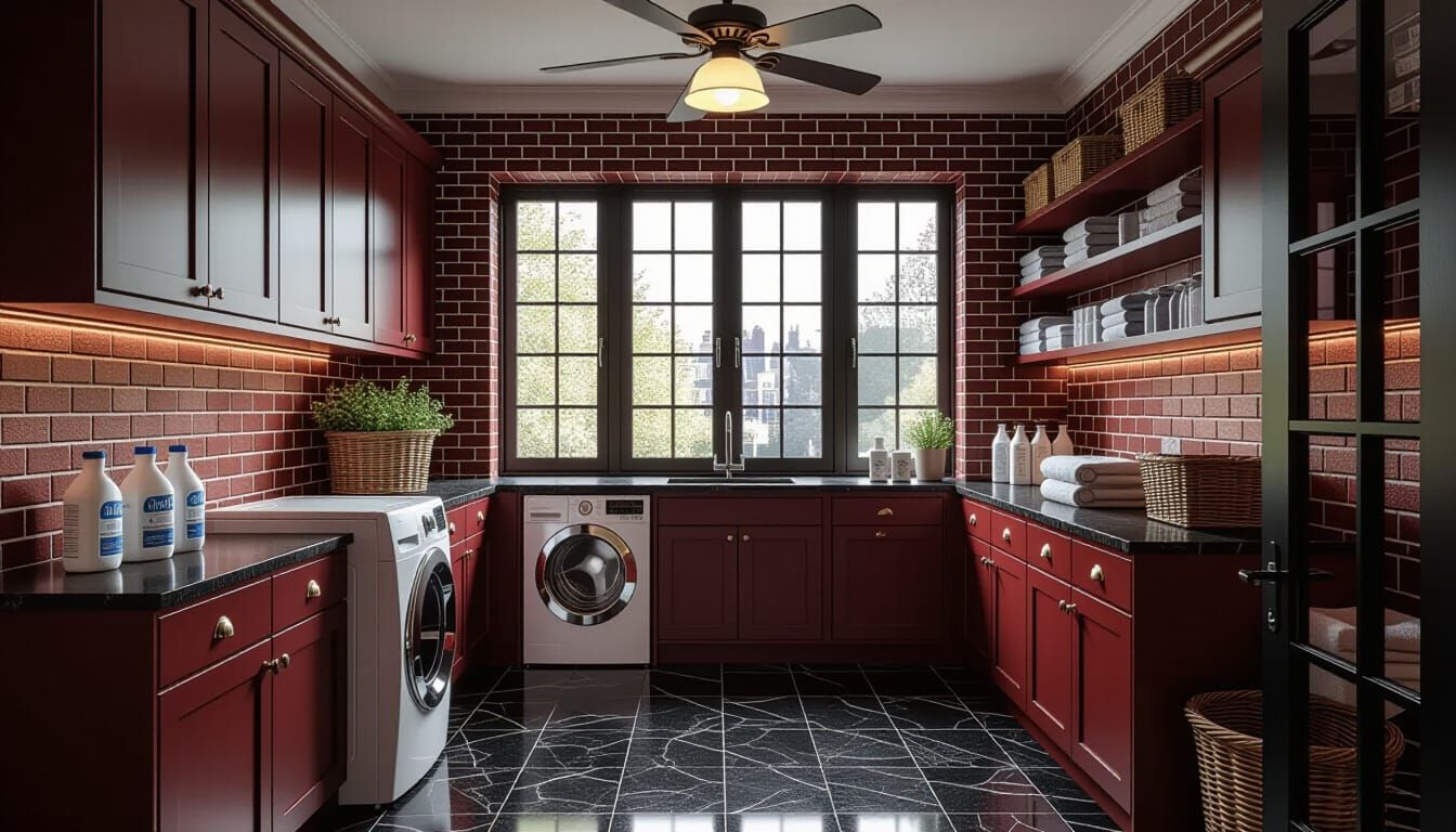 Victorian Laundry Room with Atmospheric Lighting