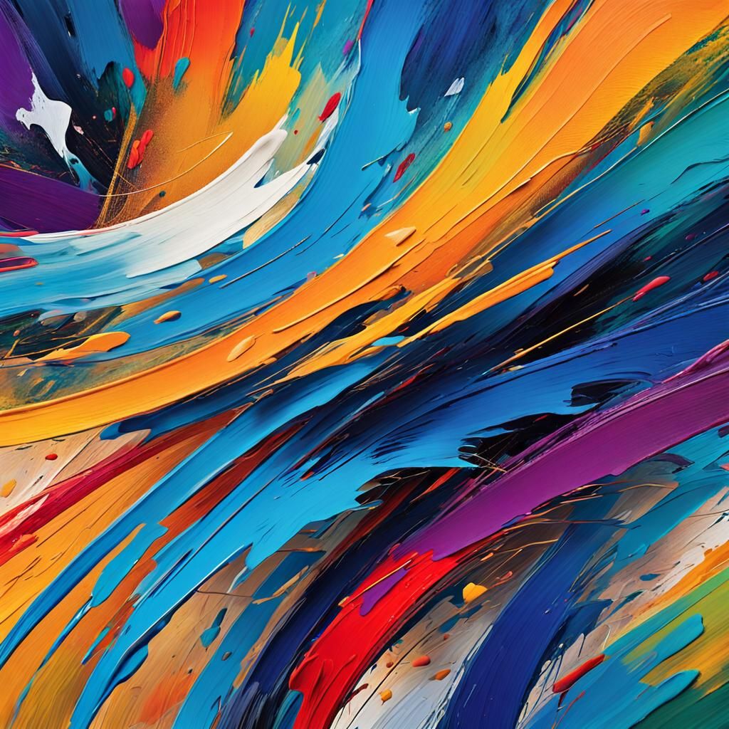 Abstract Expressionism: Person in Motion with Vibrant Colors