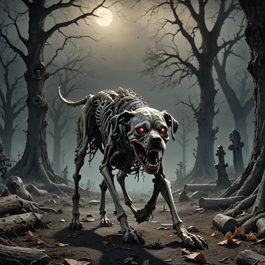 A hyperrealistic dark fantasy picture captures a spine-chill...