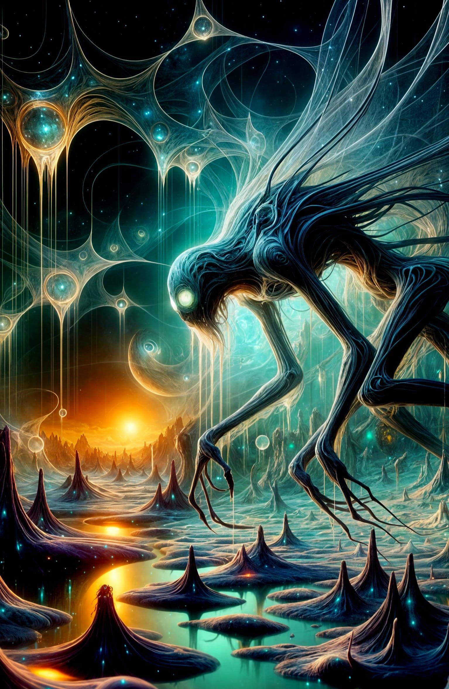 Ethereal Dream Snatcher in Fantastical Landscape