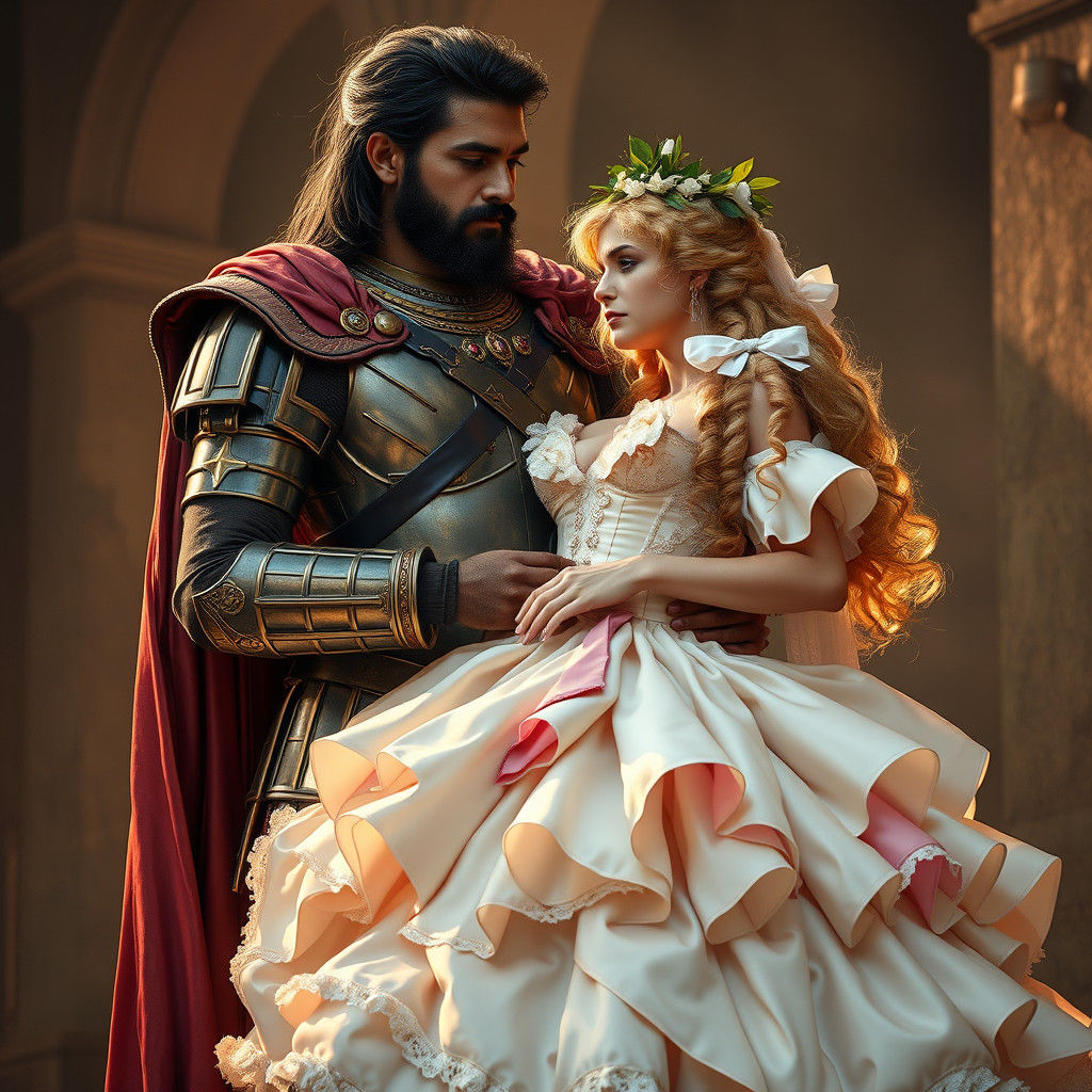 Roman Soldier and Bride in Golden Light