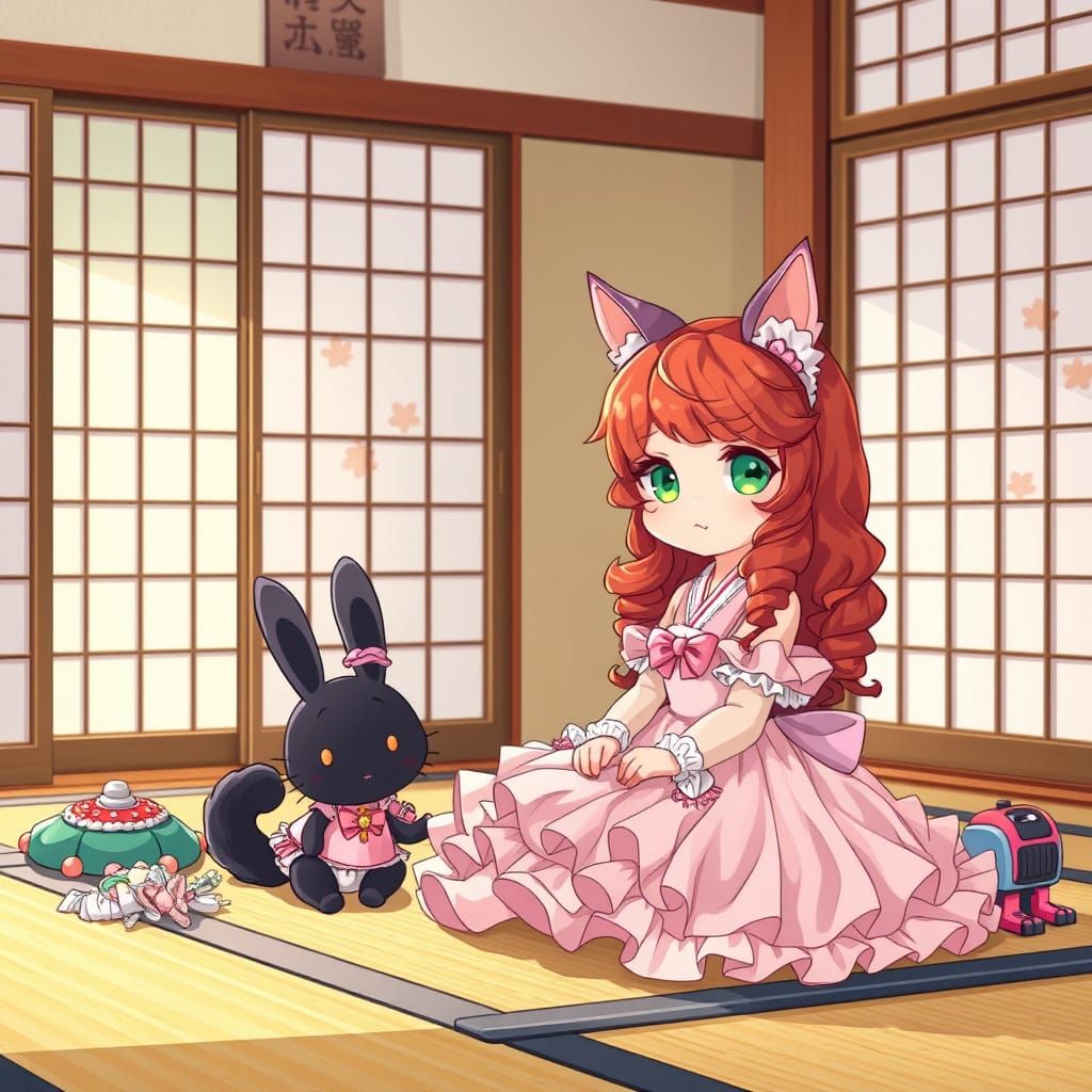 Whimsical Japanese Princess Friends Play Dress-up