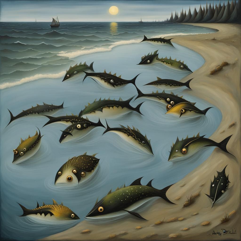 Emotional Boy in Surrealist Impasto Gouache Style