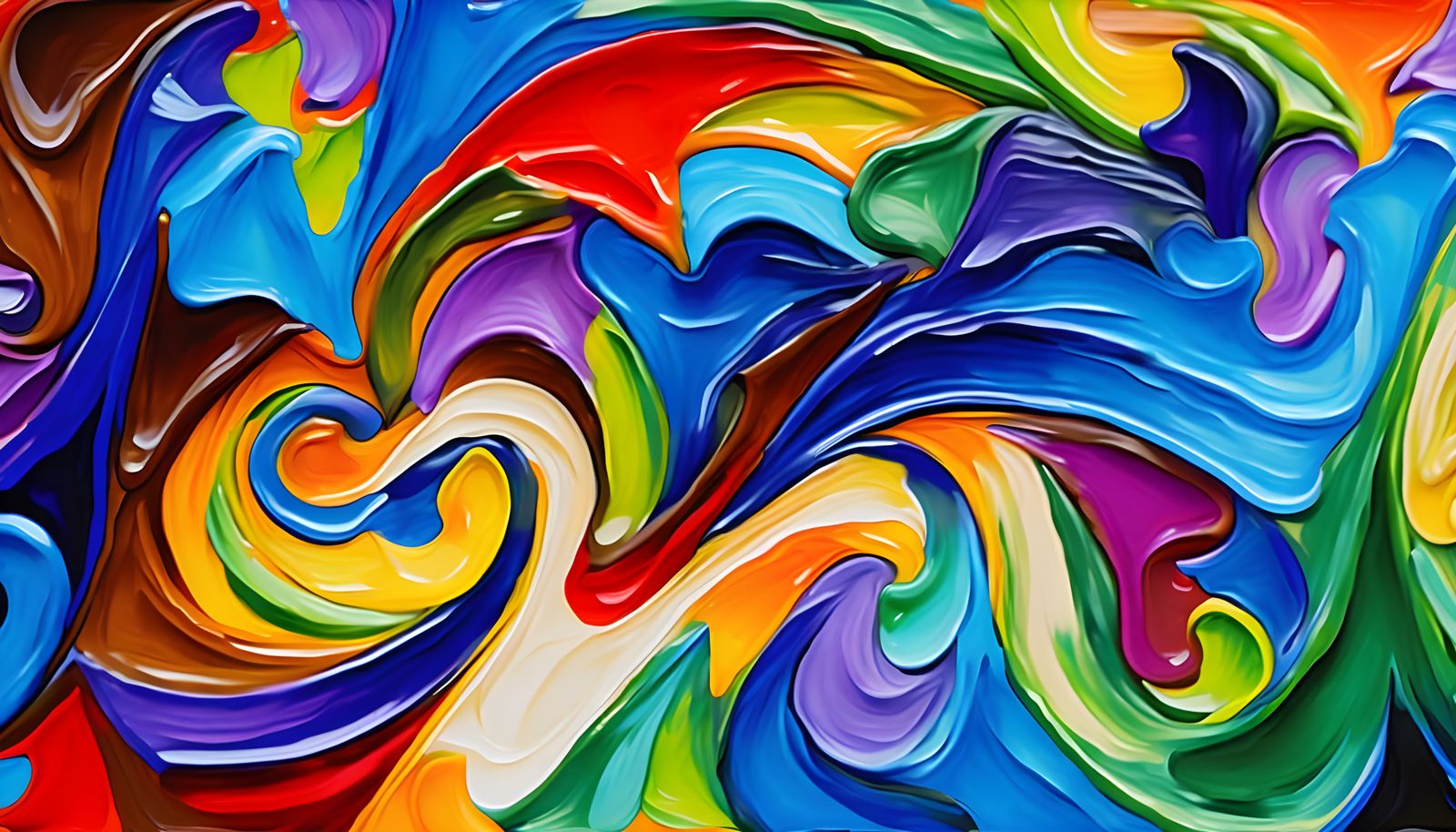 Abstract Impasto Painting: Cosmic Geysers and Swirling Stars