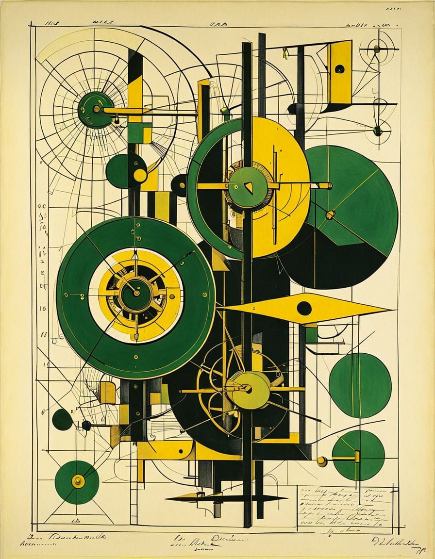 Dadaist Machine Drawing in Constructivist Style