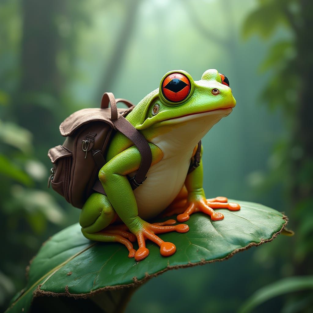 Frog in a Rainforest Oasis
