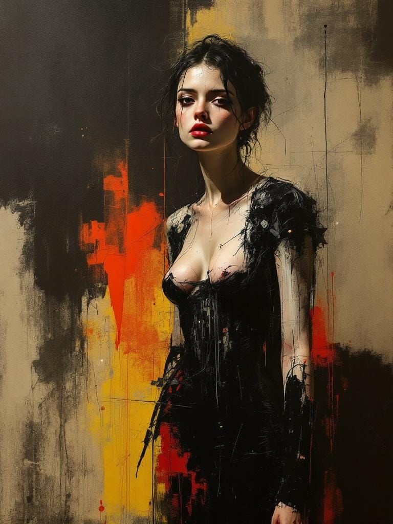 Expressive Female Figure Study in Abstract Style