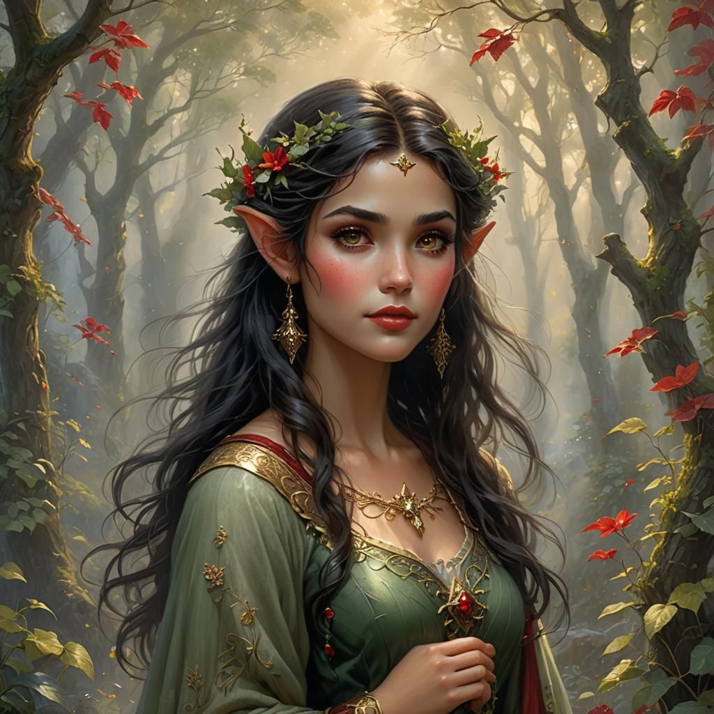 Ethereal Nature Elf Portrait in Fantasy Style